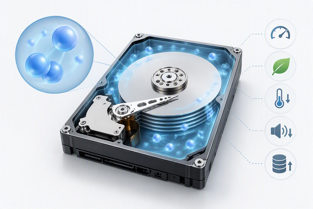 ساختار هارد هلیوم و دیسک‌های داخلی HDD